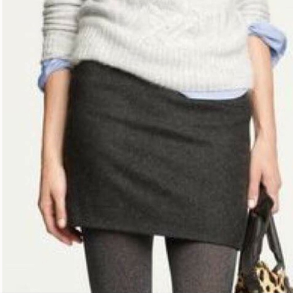 J. Crew Gray Wool Mini Skirt